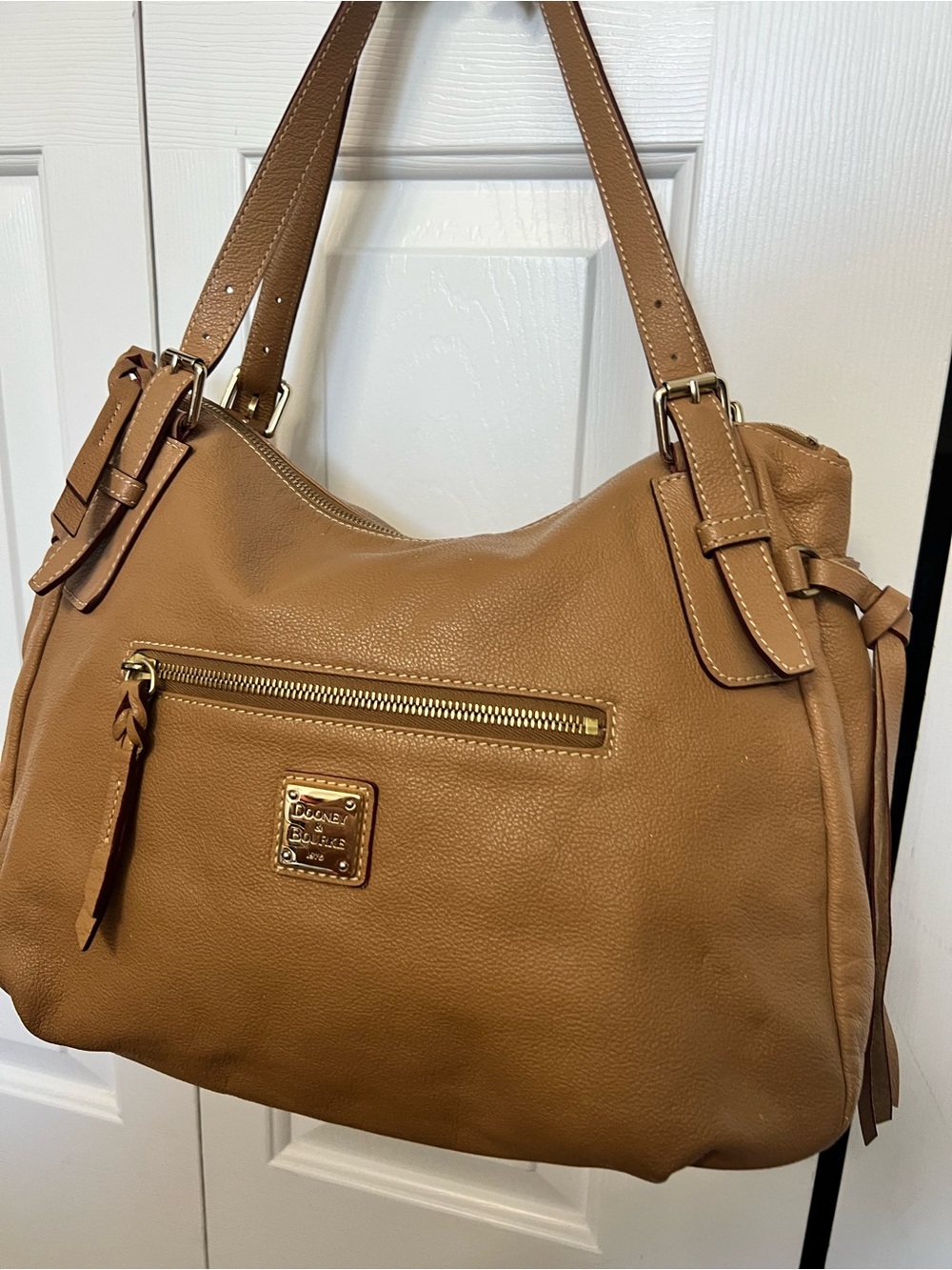 Dooney & Bourke Tan Leather Nina Shoulder Bag Hobo Purse